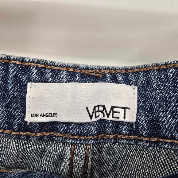 NEW Vervet Women's Claudia Distressed Denim Skirt Medium Wash Size Small - Picture 8 of 12